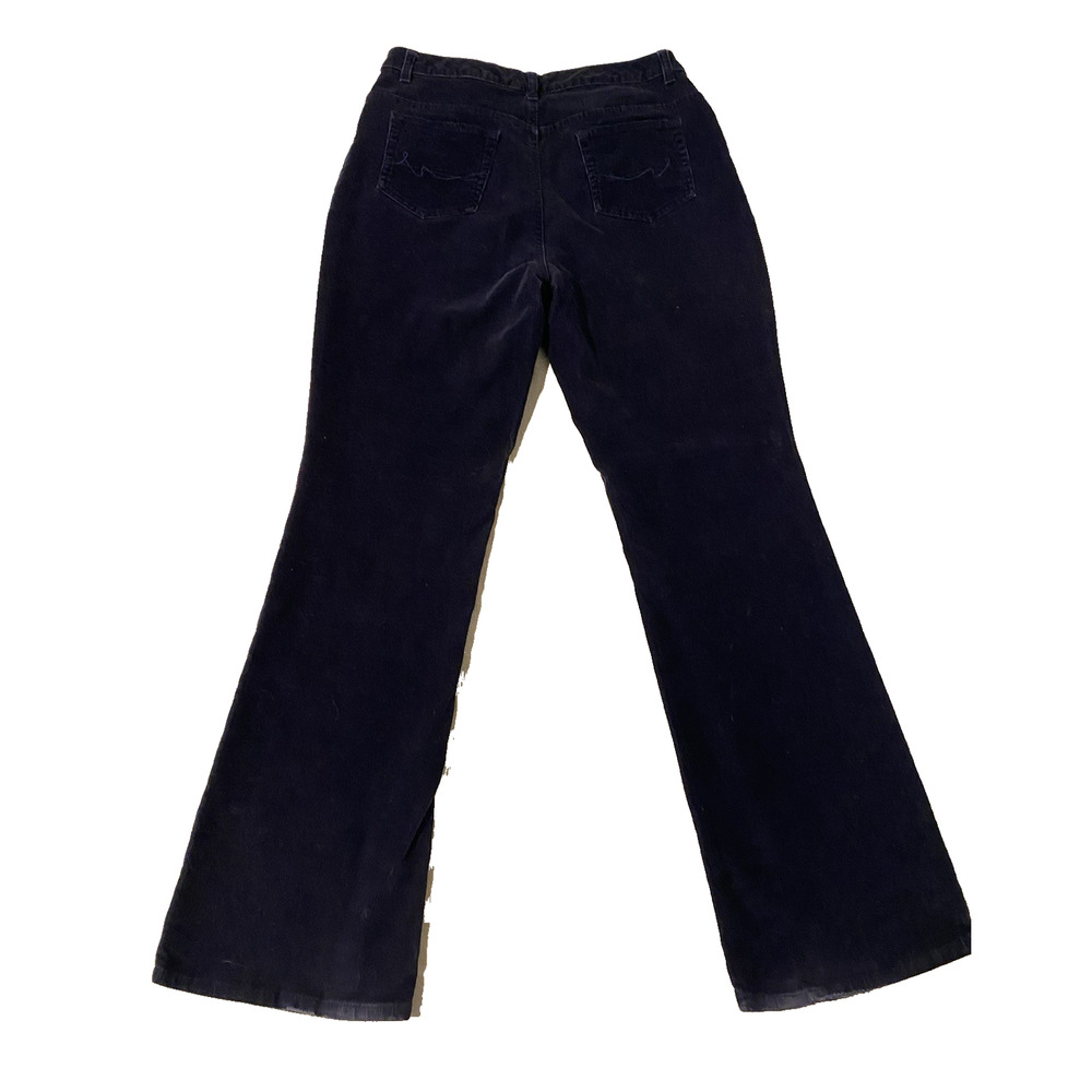 St Johns Bay Stretch Womens Corduroy Pants Size 12 Tall Wide Leg Baggy Preppy - Picture 2 of 11